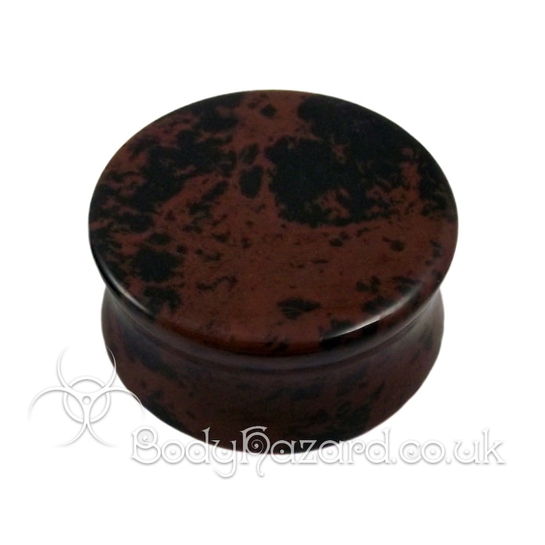 Inspiration Dezigns Black Agate Stone Rose Carved on Single Side Double Flared Plugs Sold as Pairs Inspiration Dezigns Black Agate Stone Rose Carved on Single Side Double Flared Plugs Sold as Pairs
