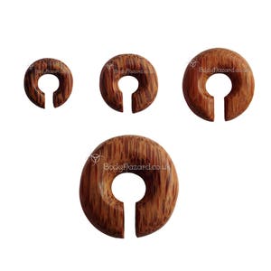1x Coconut Wood Ring Ear Plug Hook Donut CBR BCR Orangic for Stretched Ears Gauges Plug Body Lobe