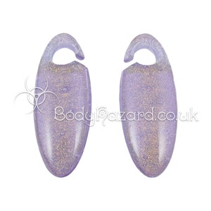 A Pair of Lavender Gold Deluxe Dichroic Cocoon Weights by Gorilla Glass for Stretched Ears Gauges Plug Lobe