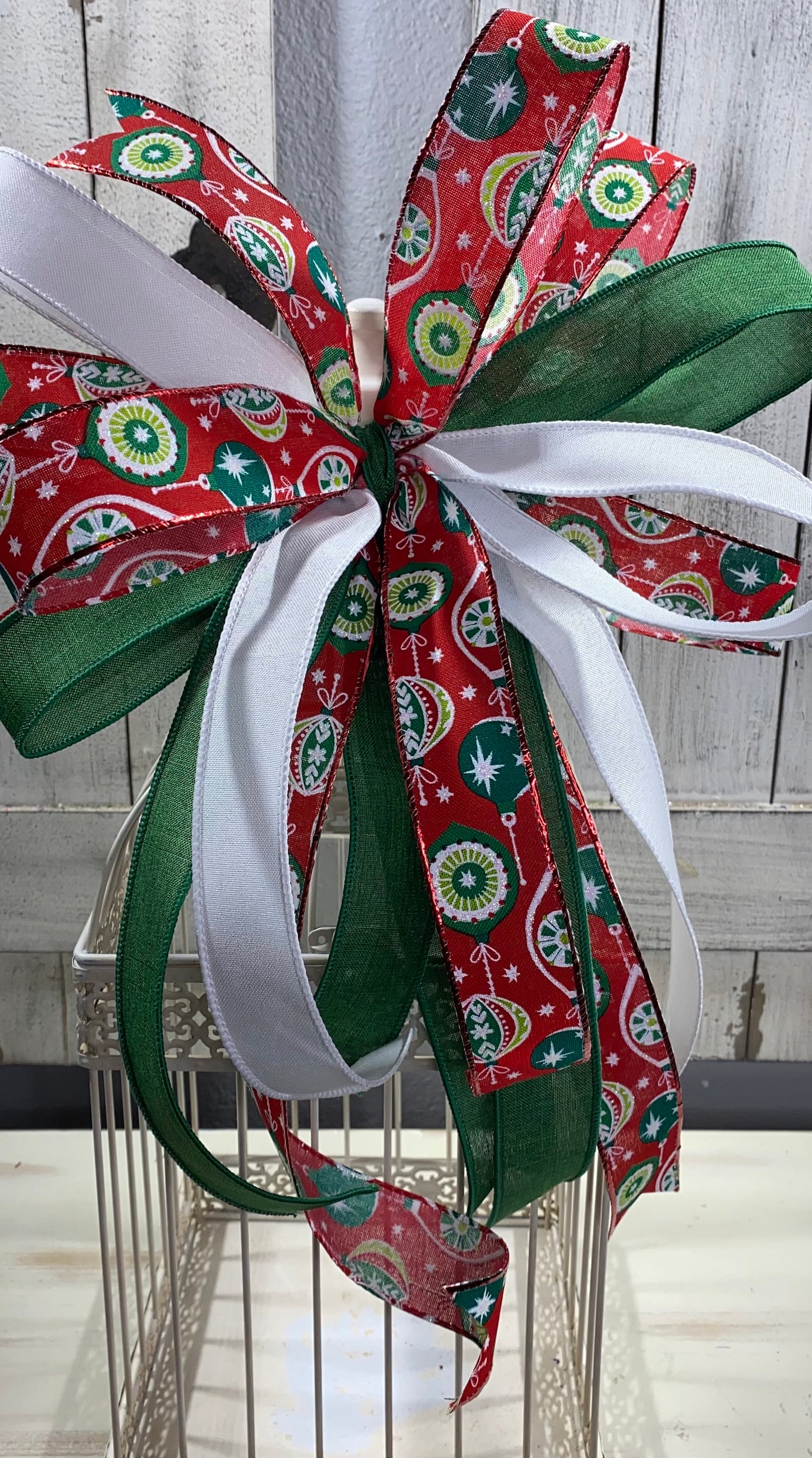 Christmas Bow Ornament Bow Christmas Ornament Bow Christmas Etsy