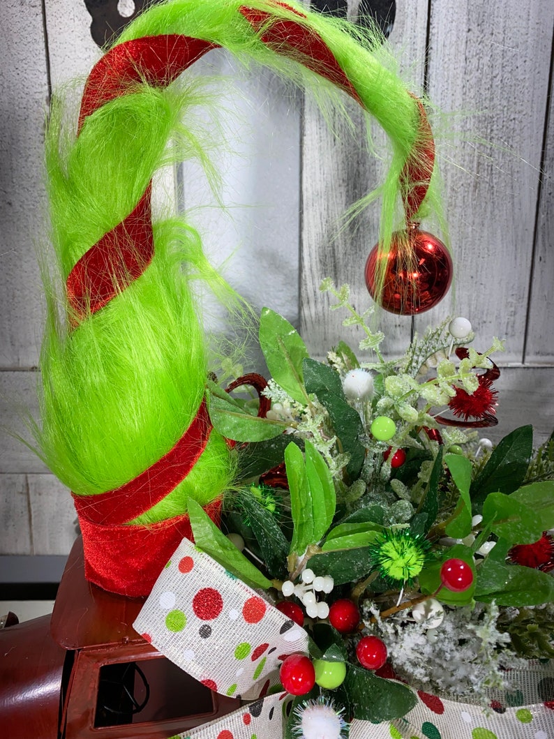 Grinch Colors Arrangement Green Monster Truck Christmas - Etsy