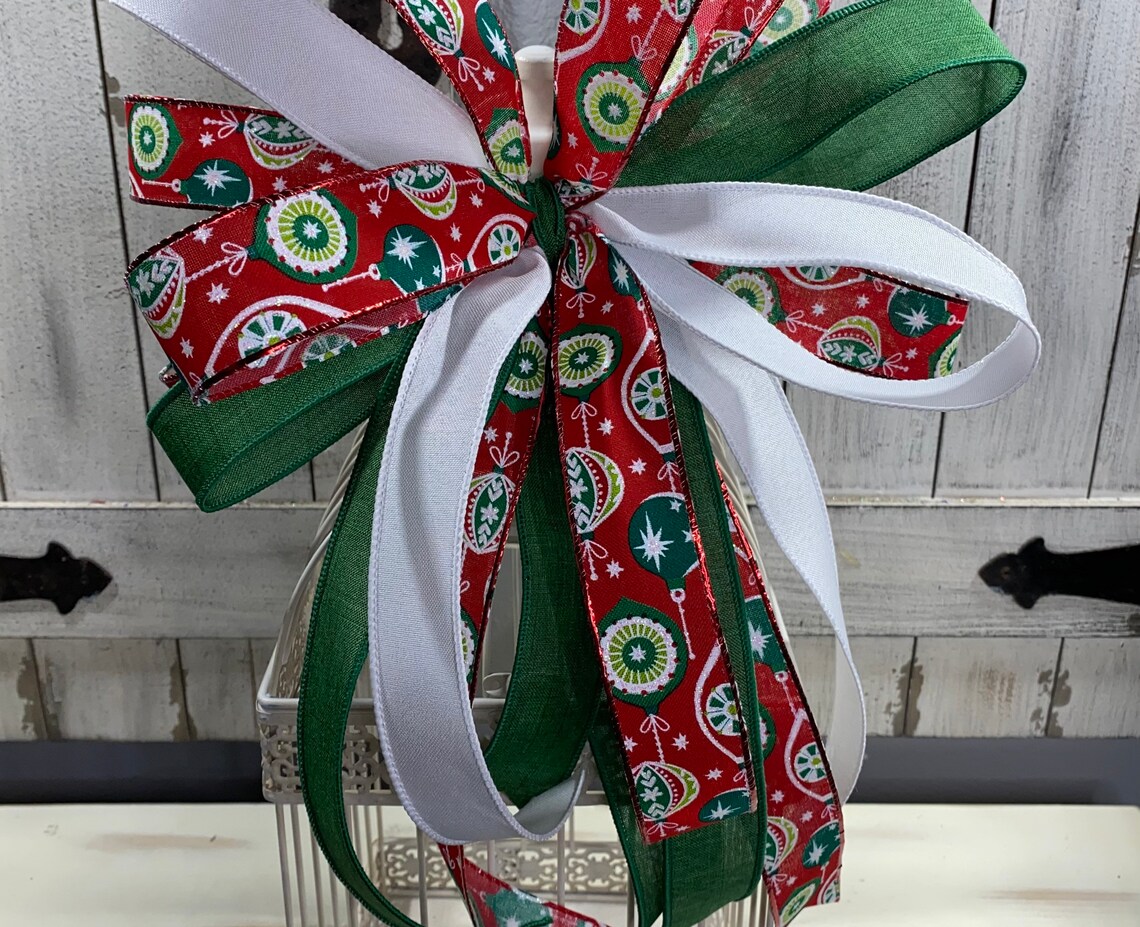 Christmas Bow Ornament Bow Christmas Ornament Bow Christmas Etsy
