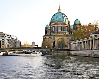 Berlin Color Art Print, City Skyline Wall Decor, City Scene