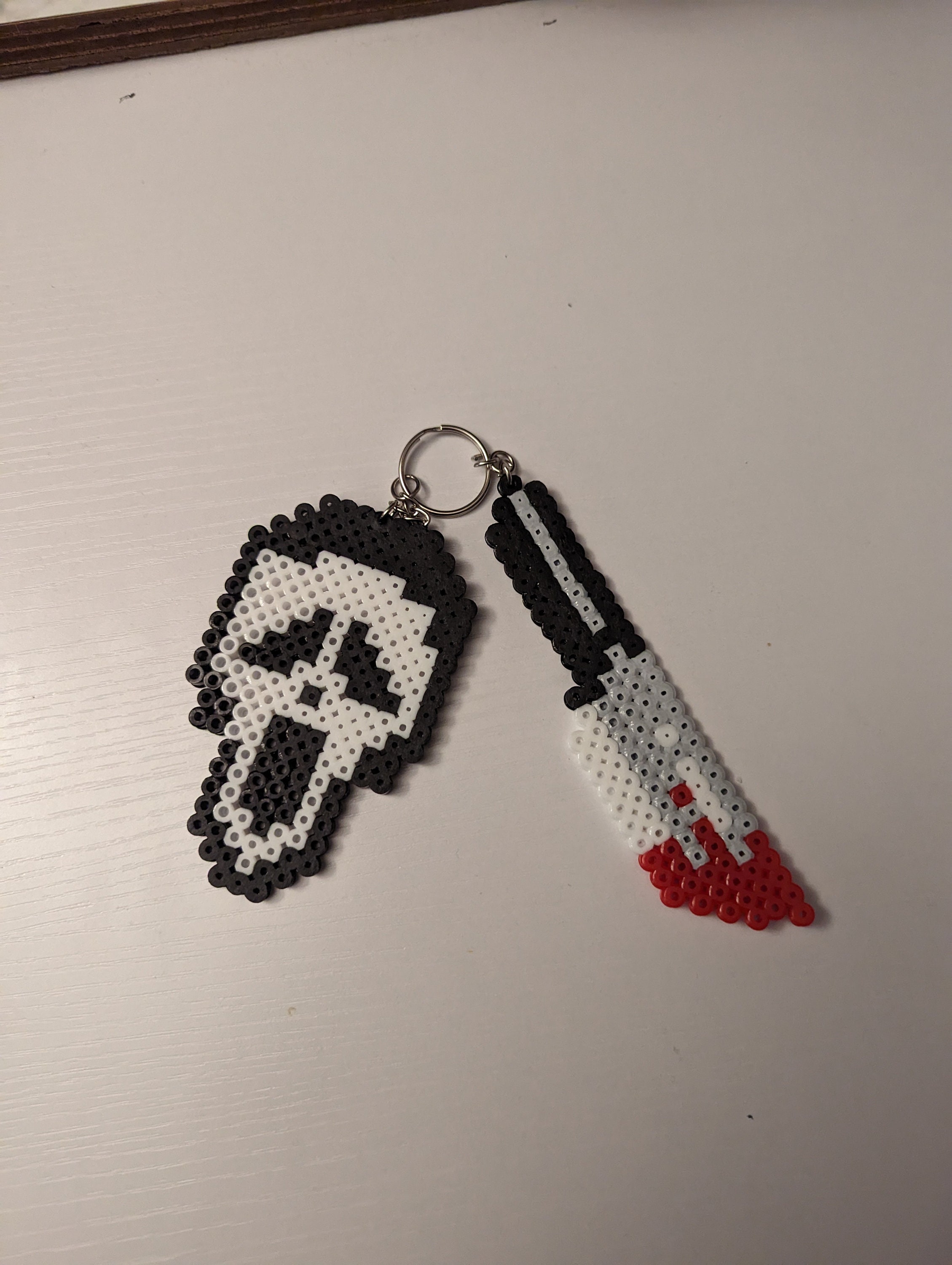 Ghostface Hama Bead Keychain - Etsy