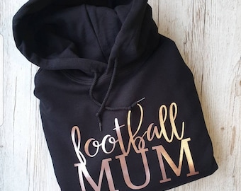 Mum hoodie. Dad hoodie. Unisex. Customised. Football Mum. Rugby mum. Dance mum. Personalised hooded sweatshirt.
