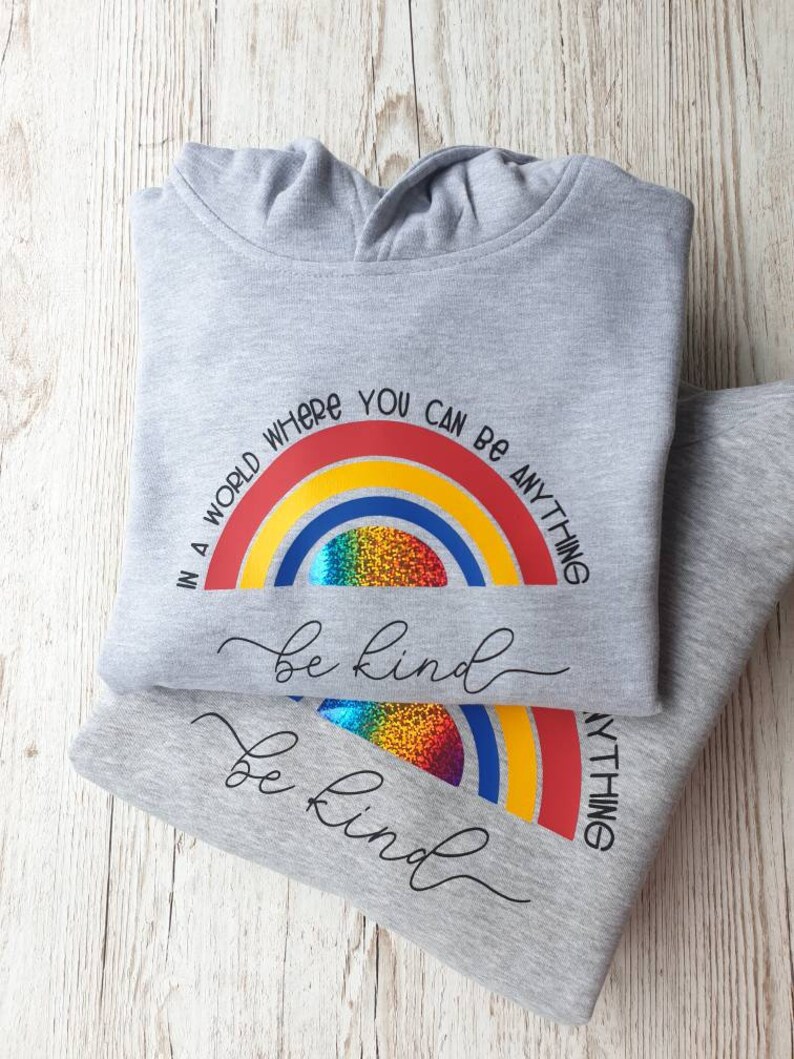 Be Kind Rainbow Hoodies. Adult or Kids Hoody. Twinning Set of Etsy UK