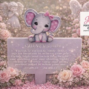 Baby elephant gravemarker
