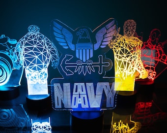 3D Night Light with Color Changing Base (16 Colors)! Over 180 Designs and Custom Designs Available!