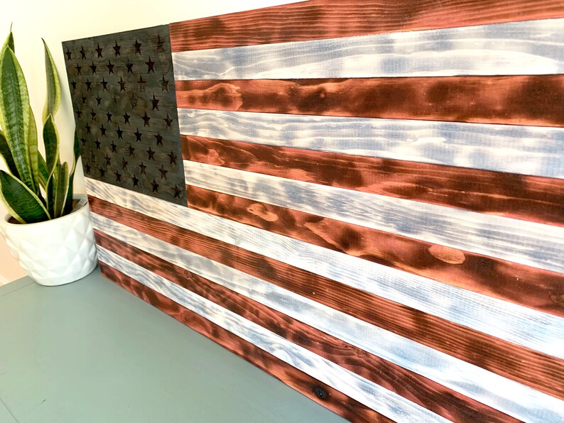 Rustic American Flag, Old Glory Wooden American Flag, Distressed Wood