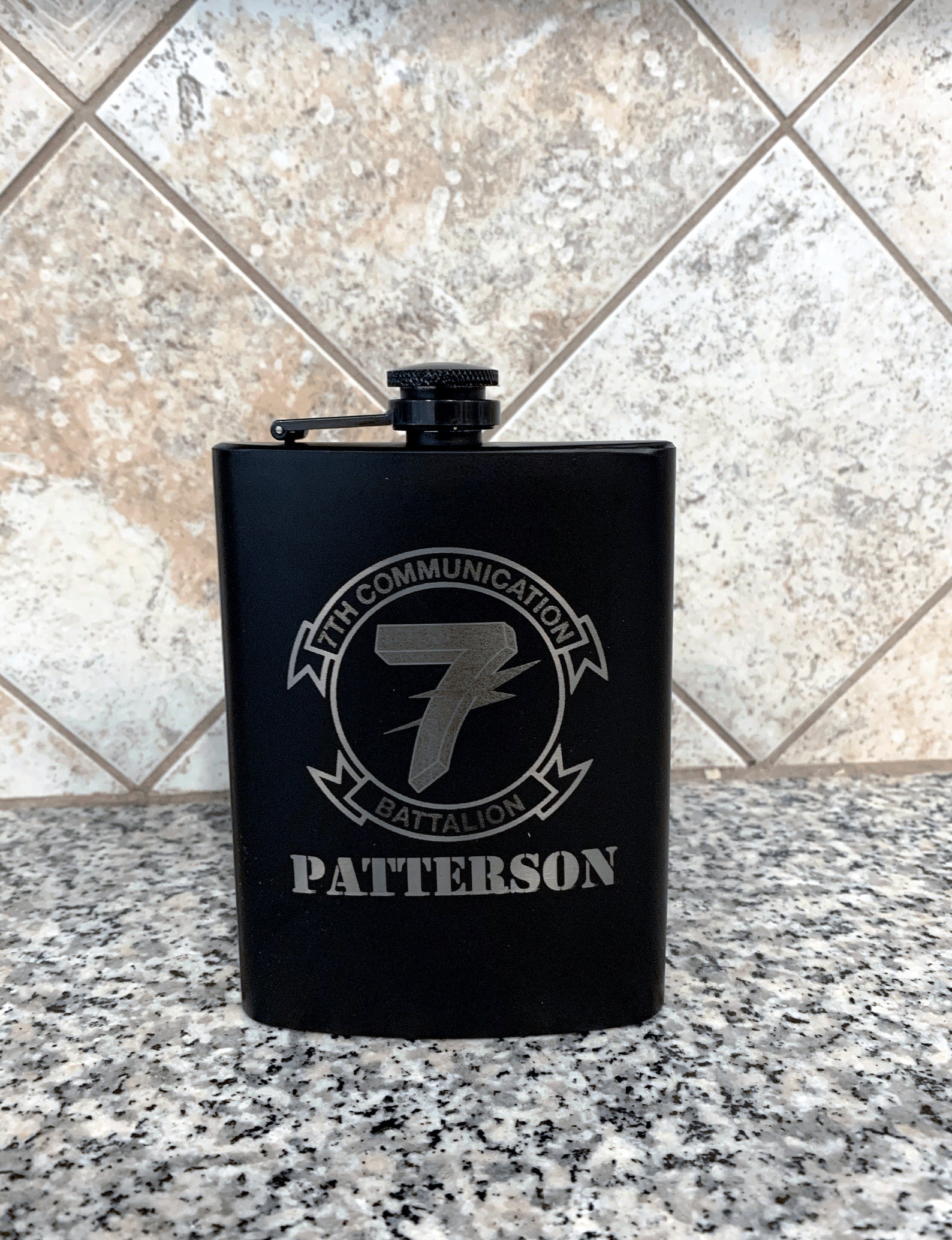 Personalized Laser Engraved Flasks Custom Black Flasks Etsy