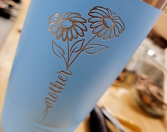 Mother with Daisys - 20 oz Tumbler Insulated Travel Cup with Lid