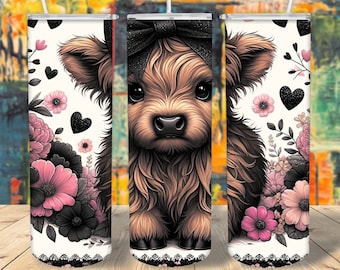 Baby Highland Cow Travel Tumblers