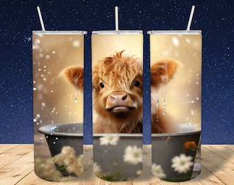 Baby Highlands - 20oz Skinny Insulated Tumbler with Slider Lid and Straws