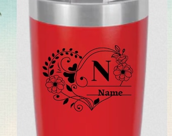 Personalized Monogram Custom 20 oz Insulated Travel Cups with Lid