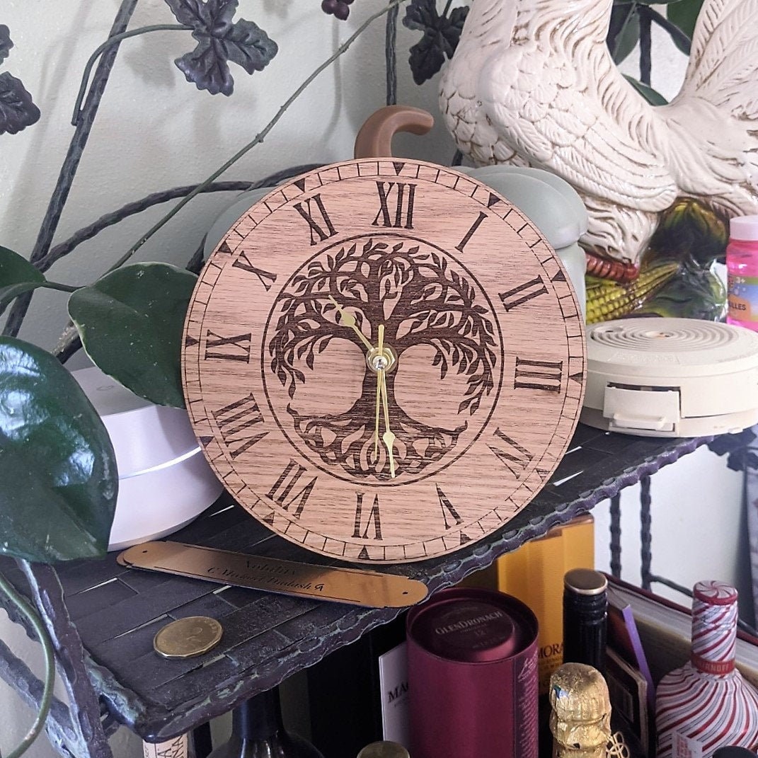 7 Tree of Life Clock Laser Etched on Oak | Etsy