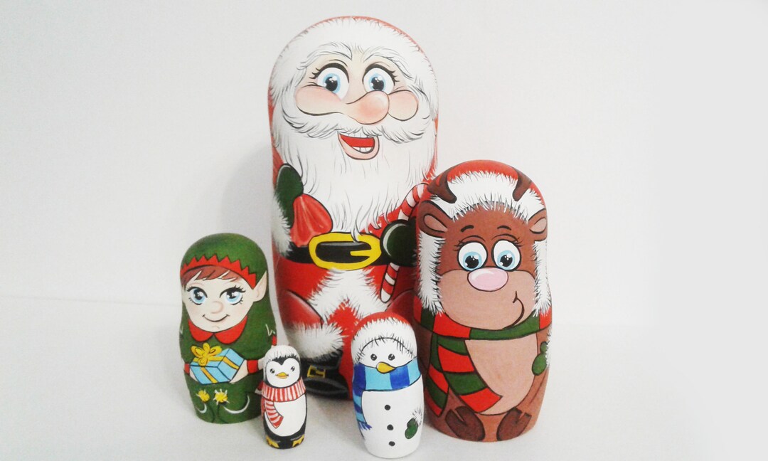 Christmas Nesting Doll.santa Claus Nesting Doll. Nesting Doll. Height