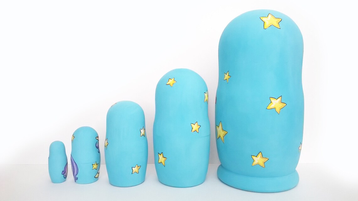 Unicorn Nesting Doll . Unicorn. Nesting Doll. Height 15 Cm. Hand