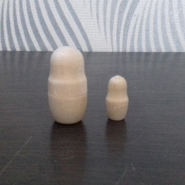 Blank nesting doll 2 piece - paint your own matryoshka - wooden dolls