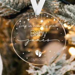 Baby Memorial Ornament / Infant Loss Gift / Sleep in Heavenly Peace Ornament / Miscarriage Gift / Child Loss Grief Gift / Loving Memory Gift