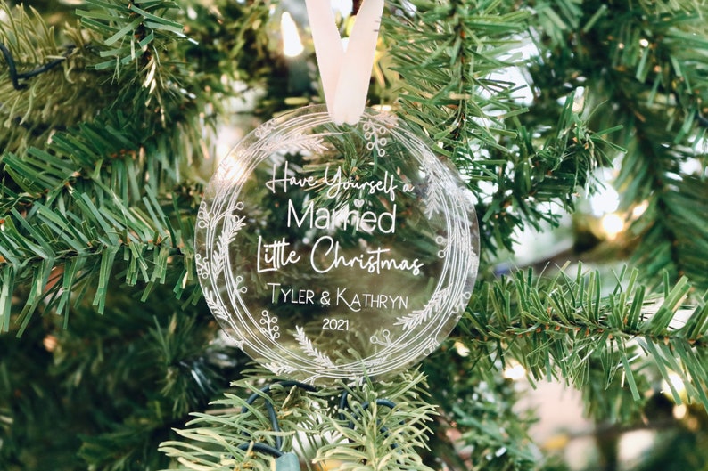 Have Yourself a Married Little Christmas Ornament / Newly Wed Ornament / Married Ornament / Marriage Gift / Wedding Gift / Christmas Gift Image 5