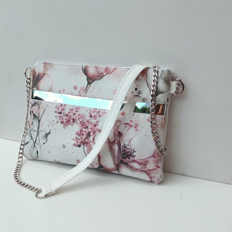 Geometric Floral Fall-Gray Shoulder Handbag