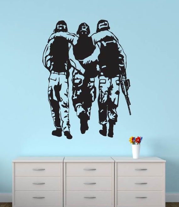 Soldiers Wall Decal Military Us Army Removable Home Decor Boy Room Kids Vinyl Sticker Mural