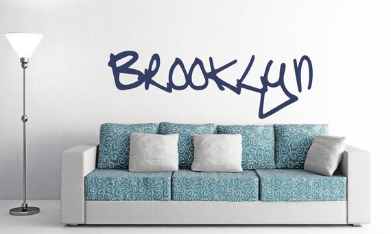 Brooklyn Yew York City Graffiti Wall Decal Wall Sticker Vinyl Wall Decal New York Wall Decor Decor Mural Removable Office Living Room