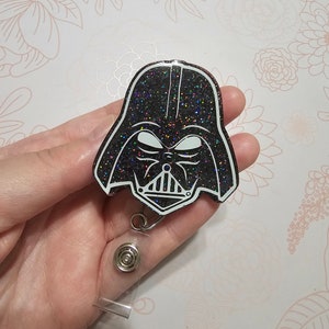 Custom Darth Vader Badge Reel | Glitter Badge Reel | Teacher Gift | Nurse Gift | Starwars Lover Gift | Medical Badge Gift