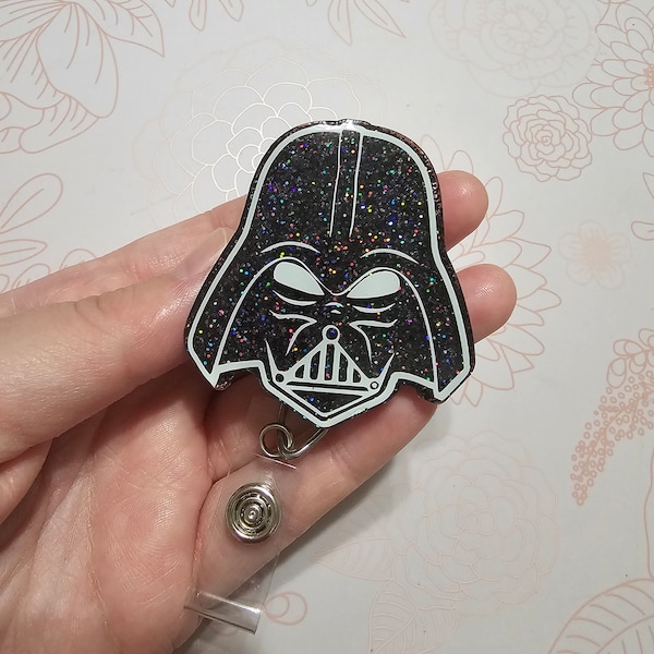 Custom Darth Vader Badge Reel | Glitter Badge Reel | Teacher Gift | Nurse Gift | Starwars Lover Gift | Medical Badge Gift