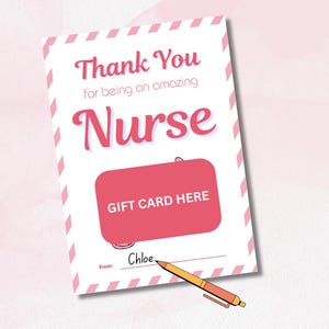 Gift Card Holder, Nurse Gift Card Holder, Nurse Appreciation, Gifts, Printable Gift For Nurse, Nurse Week Gift, Digital Download