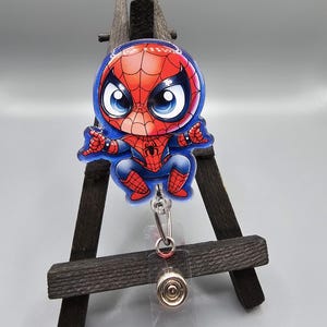 Custom Spidy Badge Reel | Glitter Badge Reel | Teacher Gift | Nurse Gift | Spidy Man Lover Gift | Medical Badge Gift | ID Holder Gift