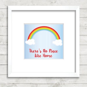 There's No Place Like Home Printable, Digital Download, Print, Oz, Rainbow, Home Decor, Wall Art