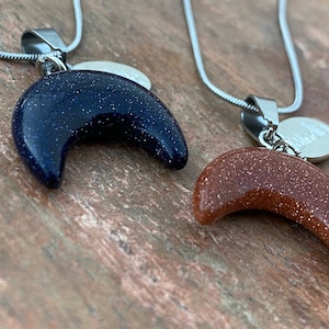 SUNSTONE Half Moon Pendant