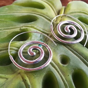 Infinite Spiral Earrings - Etnische Oorbel Zilver Bad - Zilver Filigraan Boho Hoop - Tribal Jewelry India Gipsy