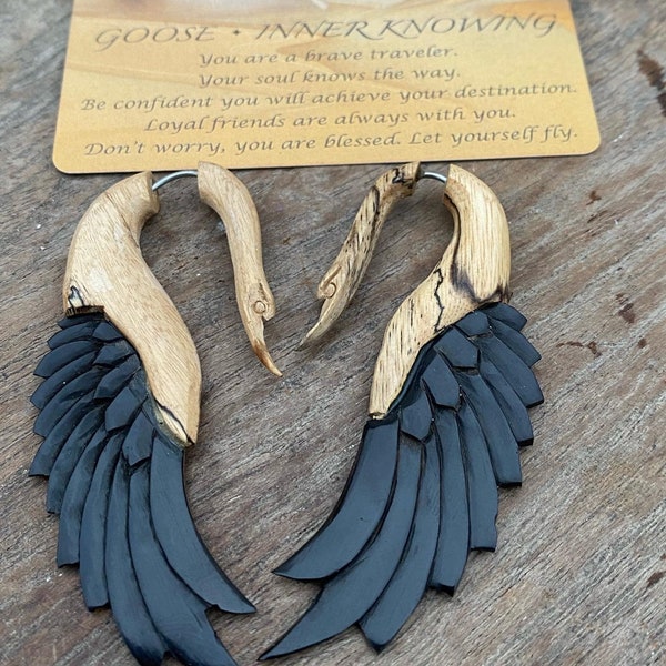 Wings & Quartz Earrings - Tribal Hoops Jewelry - Gemstone Earring - Brass Earrings