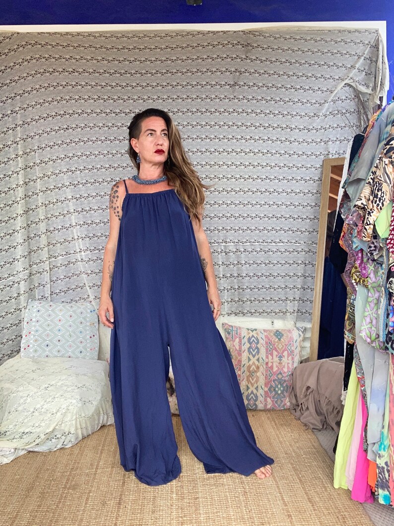 Tuta Jumpsuit 100% viscosa, taglia libera. Lungo e largo giorno e notte ideale per l'estate immagine 7