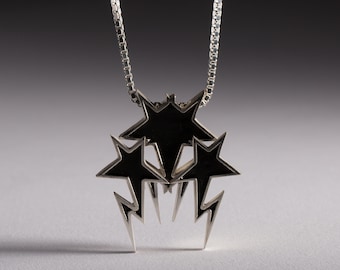 ◇NASTY FANCY CLUB◇ Dual Charm Necklace Tee BLACK F25QB097 C & D Pendant - Black - Etsy