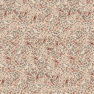 Peut inclure: Un motif sans couture de petits cœurs roses avec des contours noirs, disposés en motif répétitif. Les cœurs sont placés sur un fond beige clair.