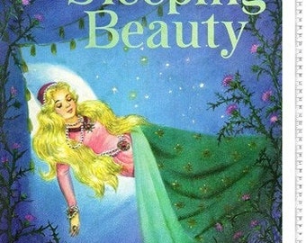 Disney Sleeping Beauty Story Time Vintage Cotton Quilting Fabric Panel