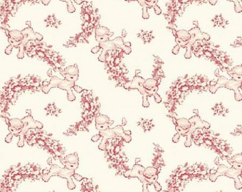 Sheep Lambs Light Pink Thats My Baby Cotton Quilting Fabric 1/2 YARD