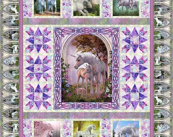 In the Beginning Unicorn Quilt Kit Etsy