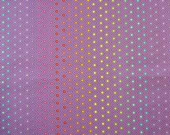 True Colours Hexy Rainbow Starling Tula Pink Cotton Quilting Fabric 1/2 YARD