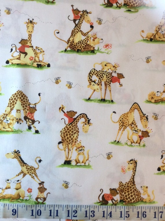 Susybee Buddies Giraffe Monkey Lion Bee White Cotton Quilting | Etsy