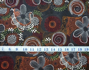 Aboriginal Australian Art Inspired Namoo Cotton Quilting Fabric 1/2 YARD