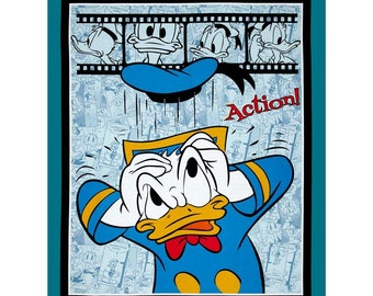 Disney Donald Duck Action Cotton Quilting Fabric Panel - Etsy Canada