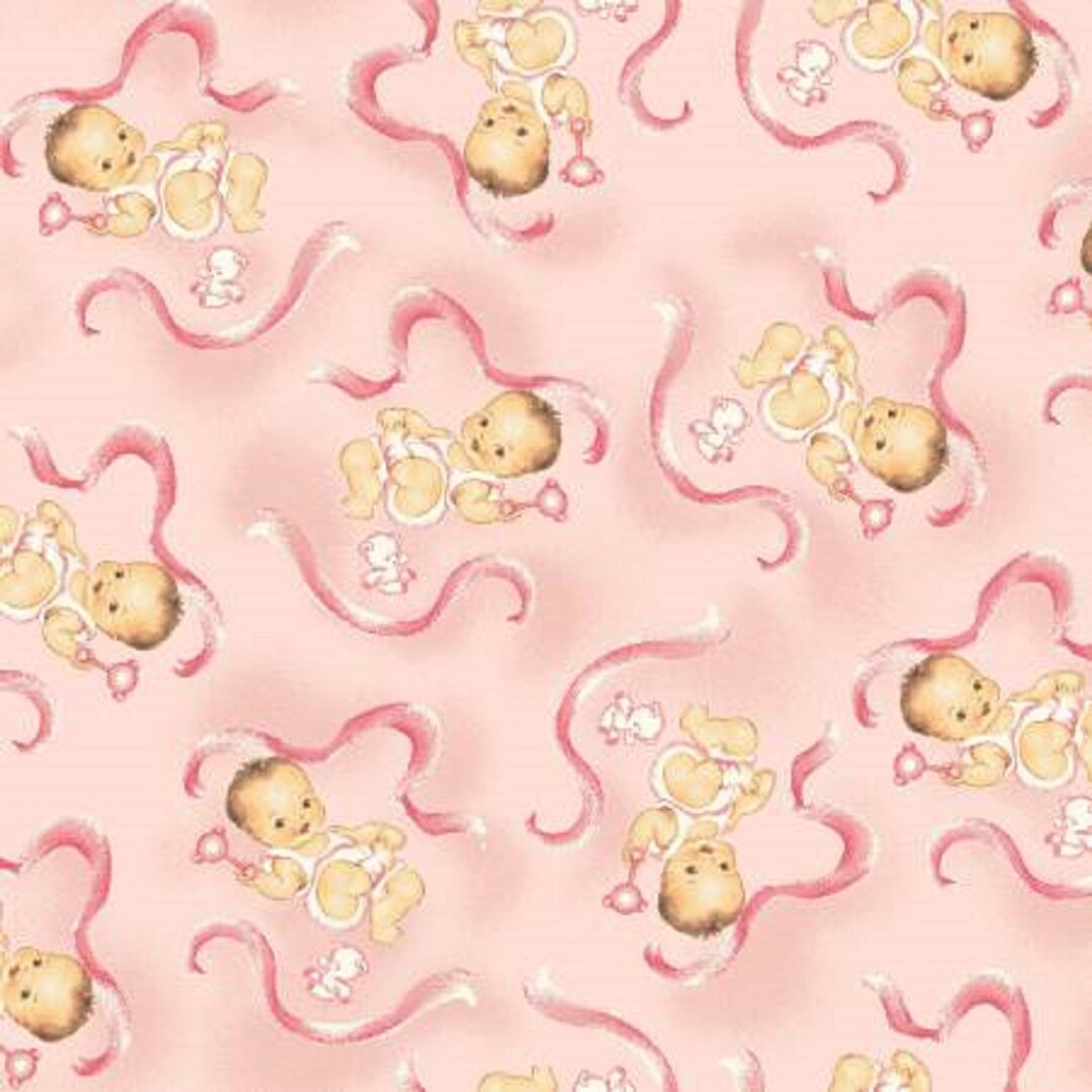 Baby Pink Thats My Baby Cotton Quilting Fabric 1/2 YARD Etsy