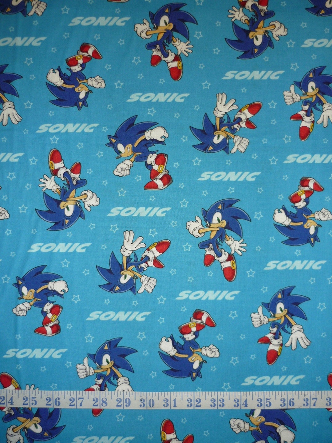 Sonic the Hedgehog Blue Background Cotton Quilting Fabric 1/2 YARD - Etsy