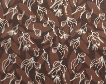 Australian Eucalyptus leaves and nuts Sweet Botanical Cotton Quilting Fabric 1/2 YARD