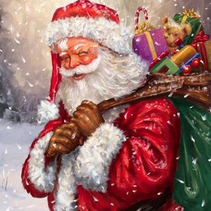 ChristmasTimeisHere Jolly Old St Nick Cotton Quilting Fabric Panel