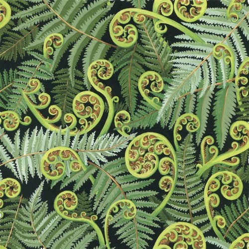 Kiwi Maori New Zealand Koru Frond Green Cotton Quilting Fabric Etsy